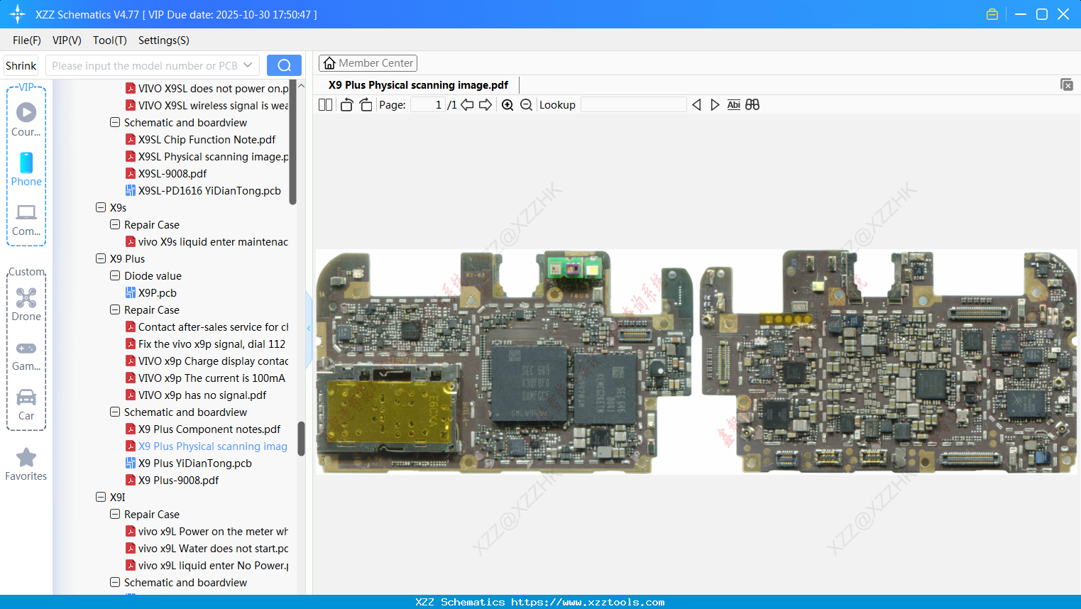 VIVO X9 Plus Physical Scanning Image